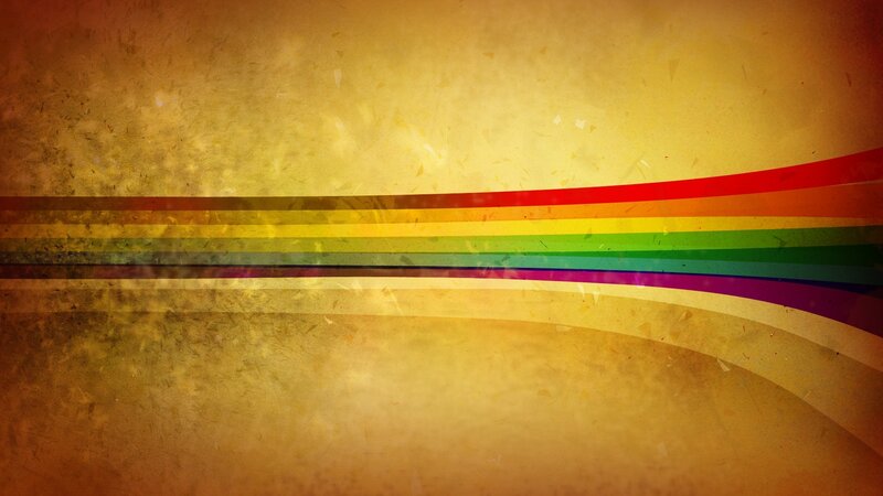 Rainbow Stripes on Textured Background — Yellow