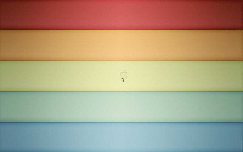 Rainbow stripes with Apple logo