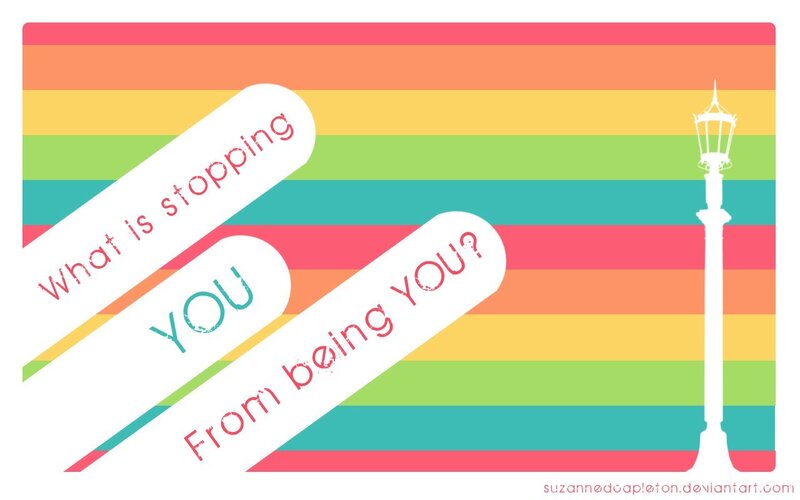 Rainbow stripes with text