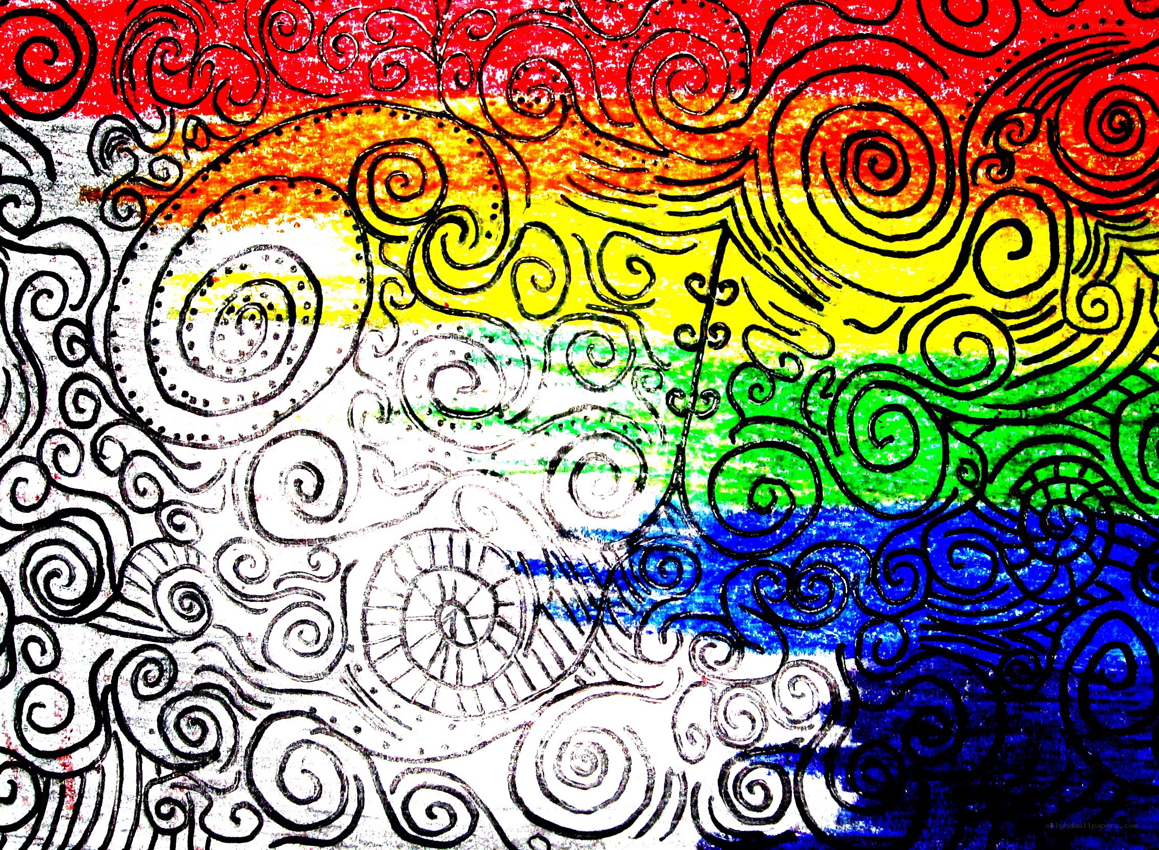 Rainbow swirl art