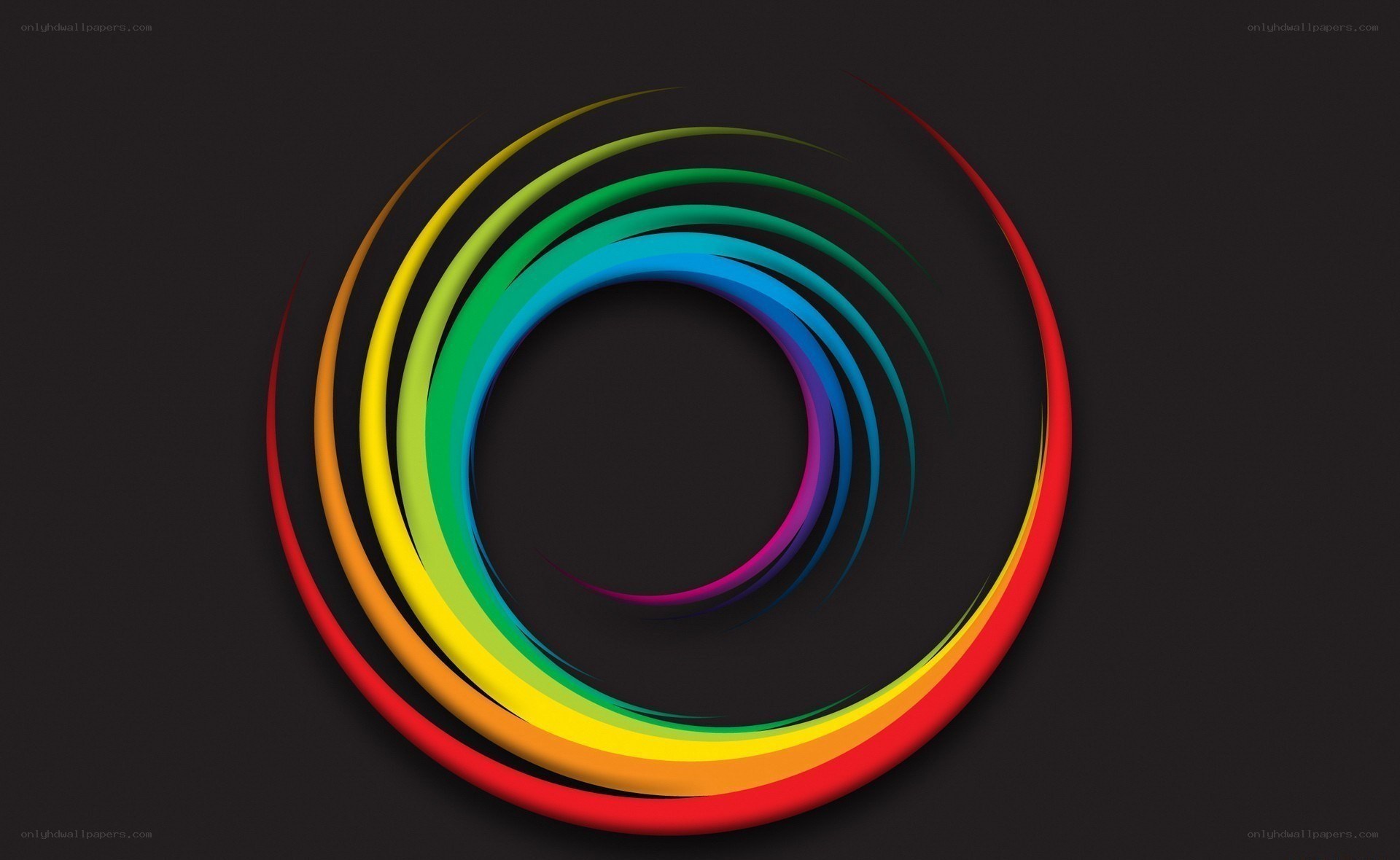rainbow swirl on black