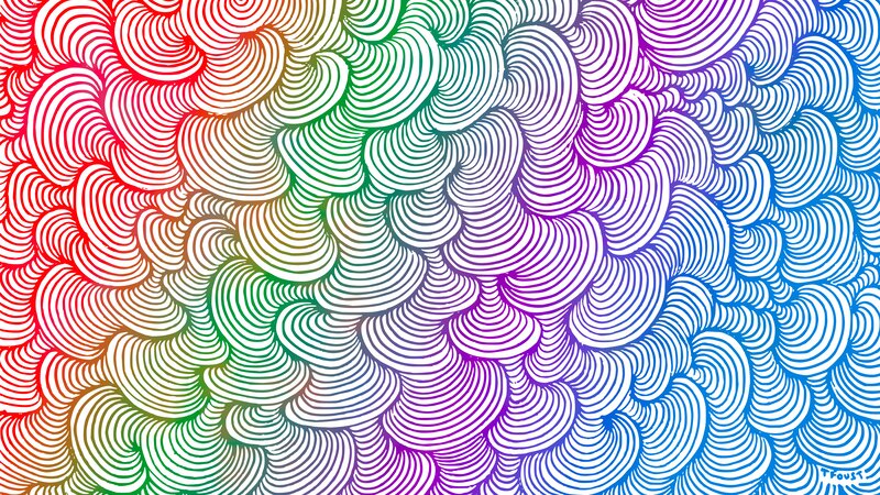 Rainbow Swirl Pattern — Red