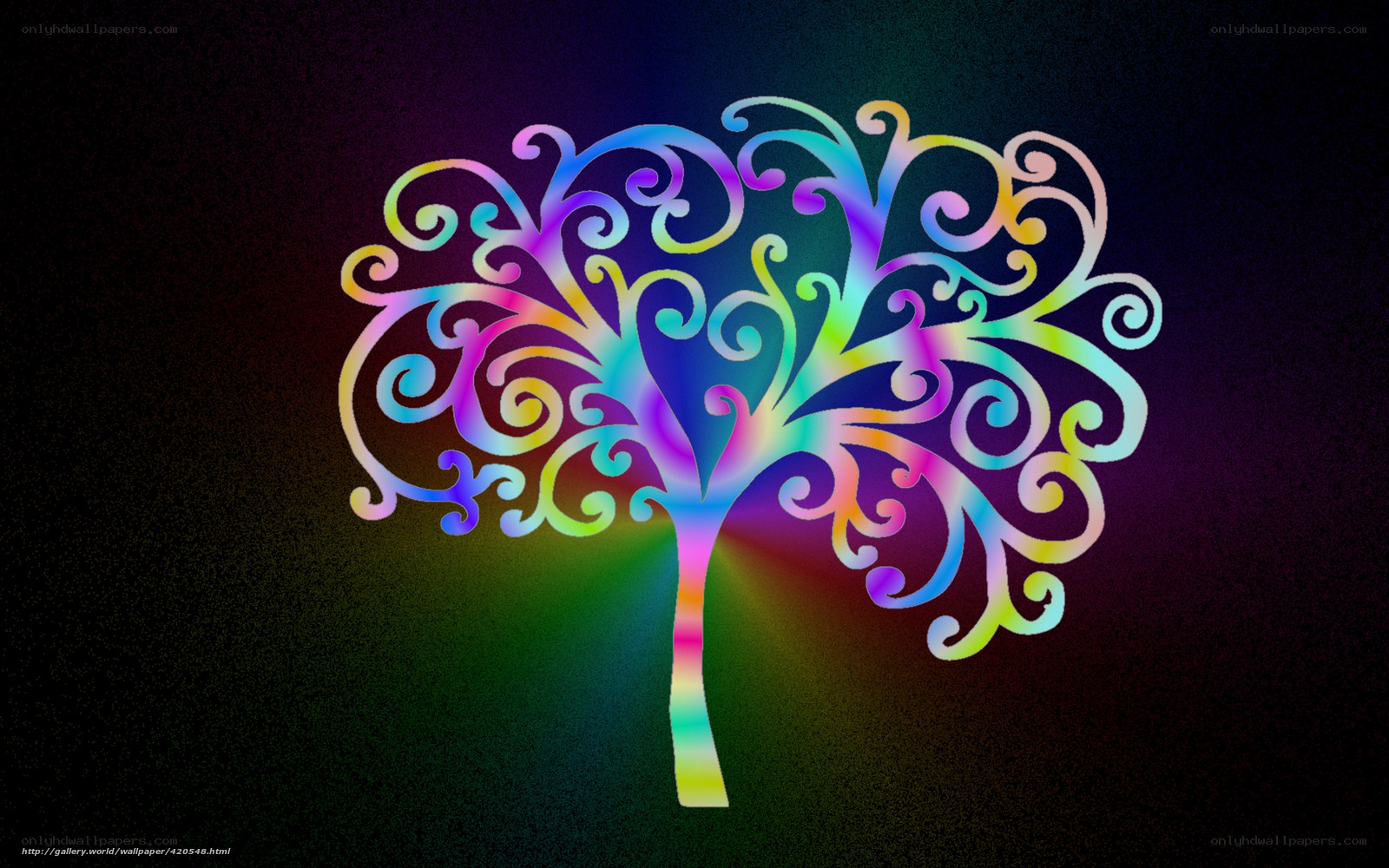 rainbow swirl tree art