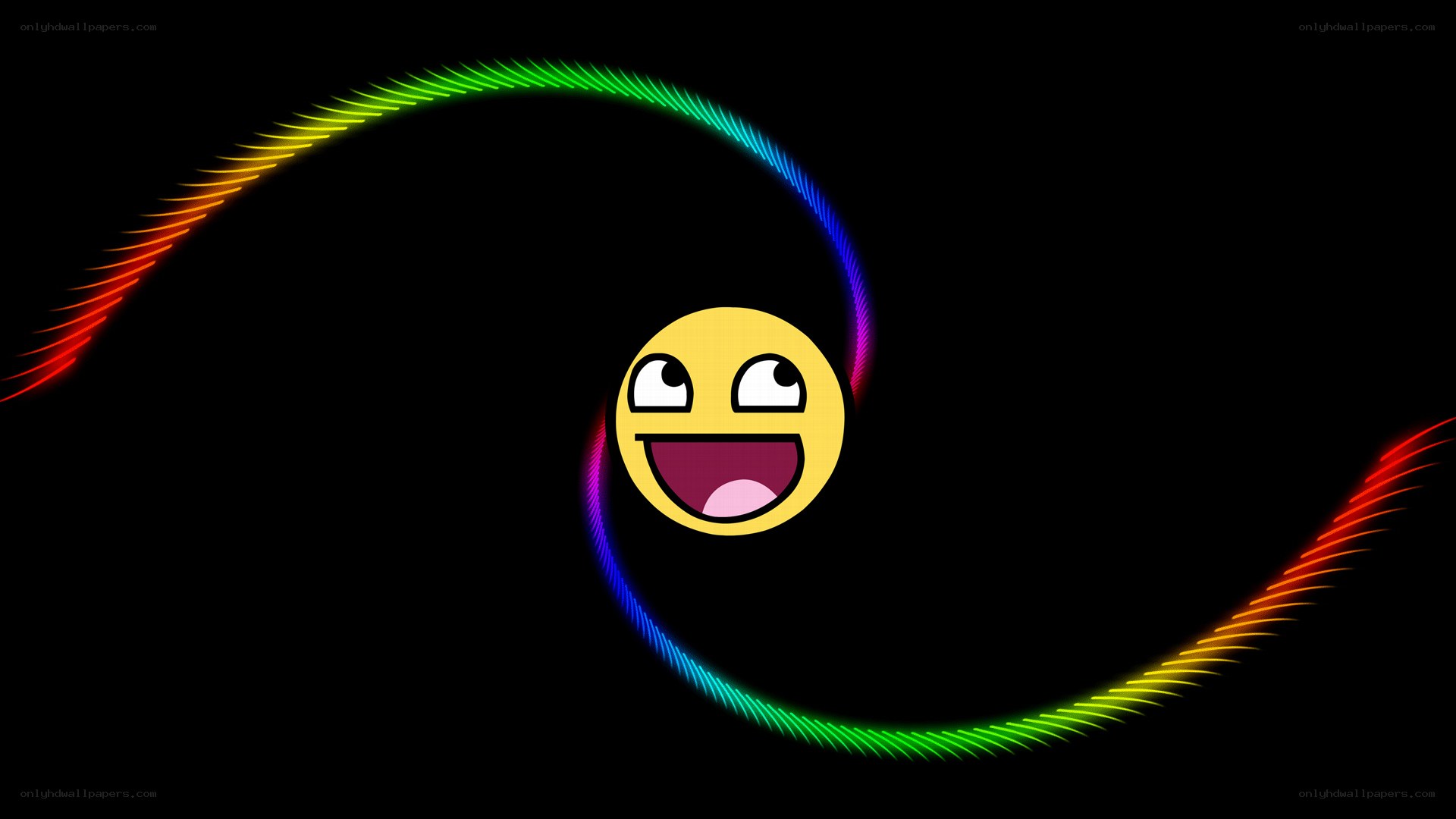 rainbow swirl with happy face