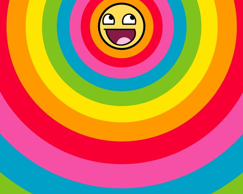 rainbow swirl with smiley face
