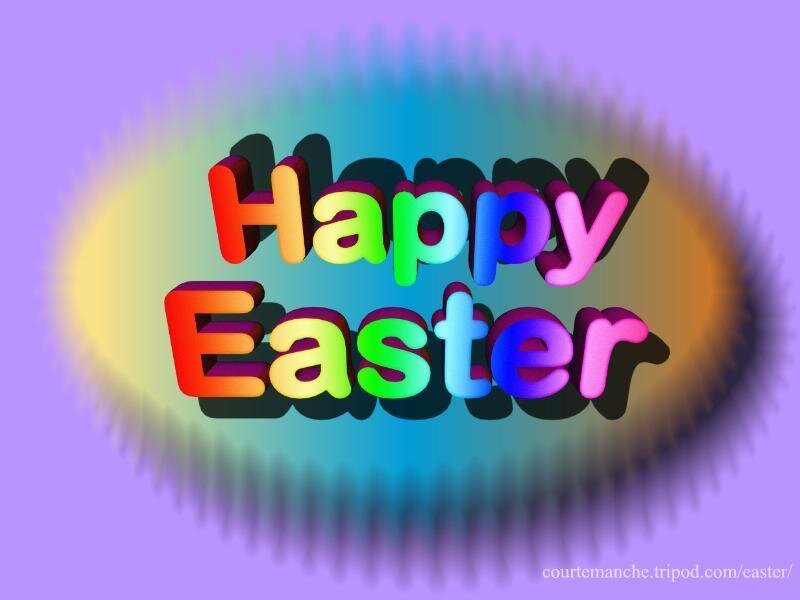 Rainbow Text Happy Easter