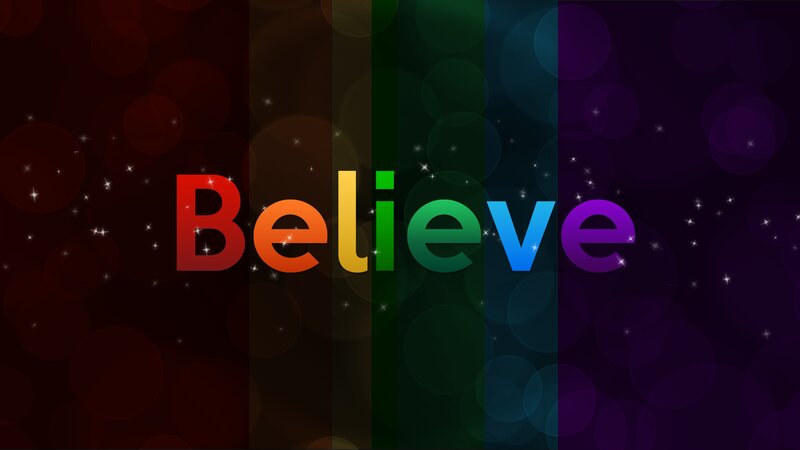 Rainbow Text on Dark Background — Red