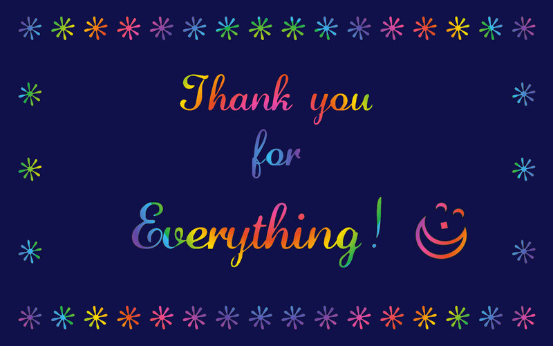 Rainbow Text on Dark Blue