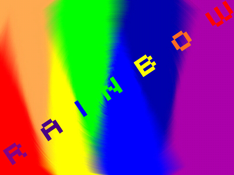 Rainbow text on gradient