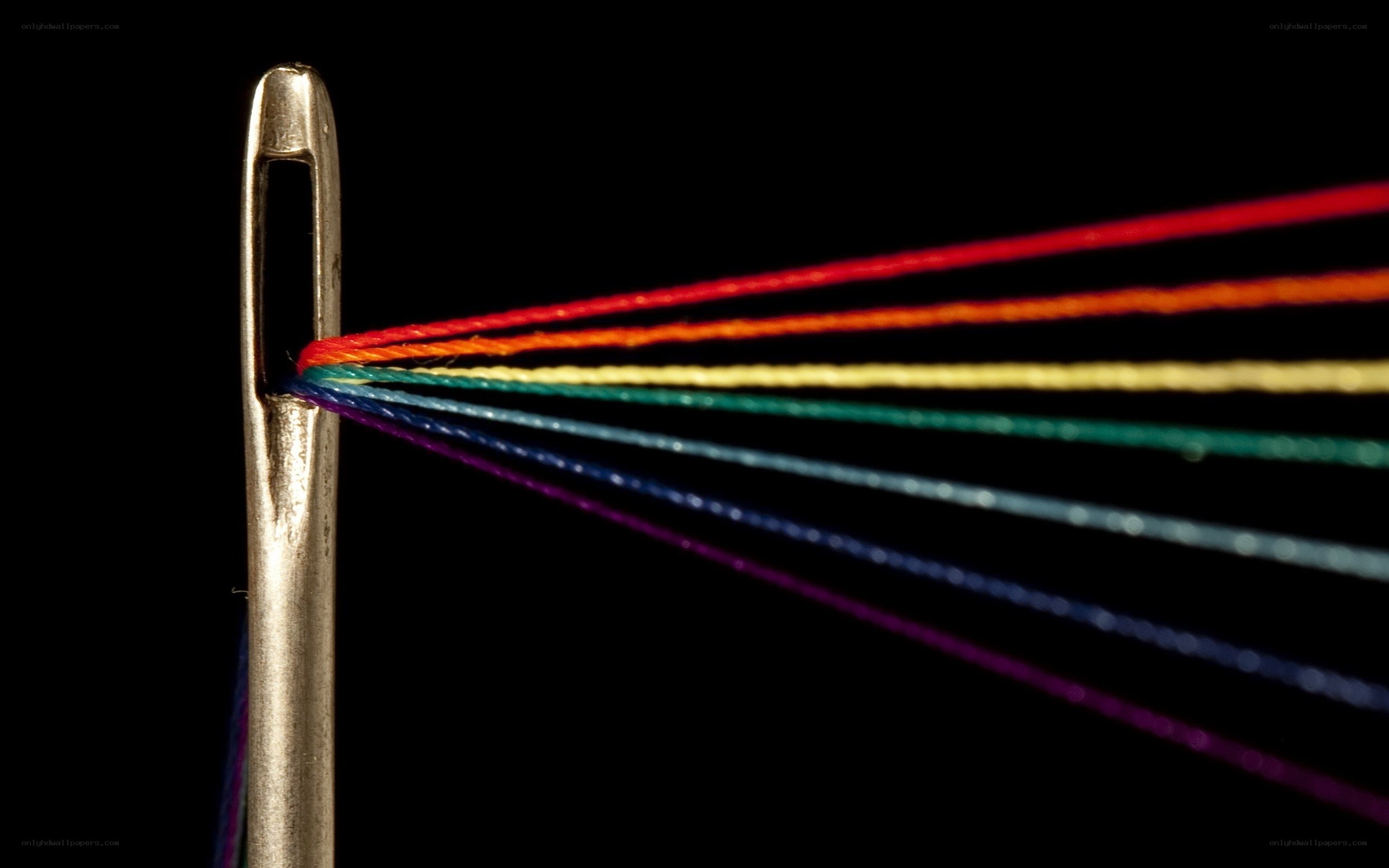 Rainbow threads through a needle