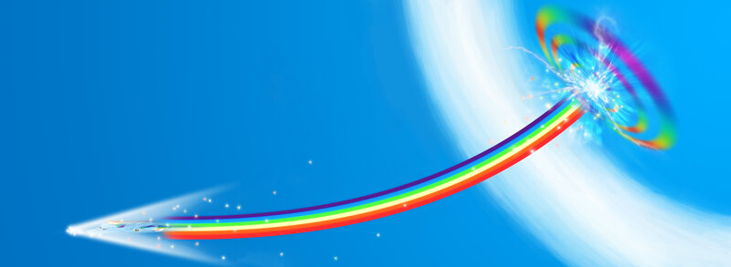 Rainbow trail in the sky