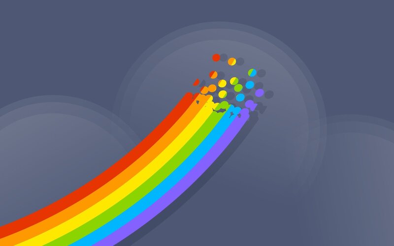 rainbow trail with particles