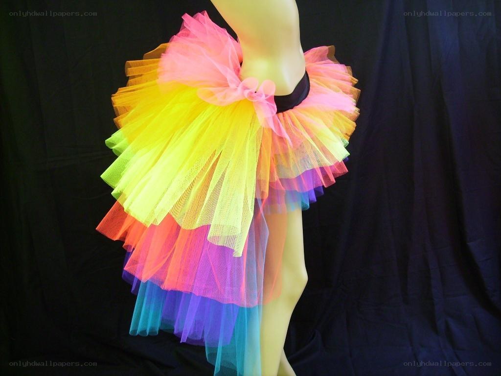 rainbow tutu on mannequin