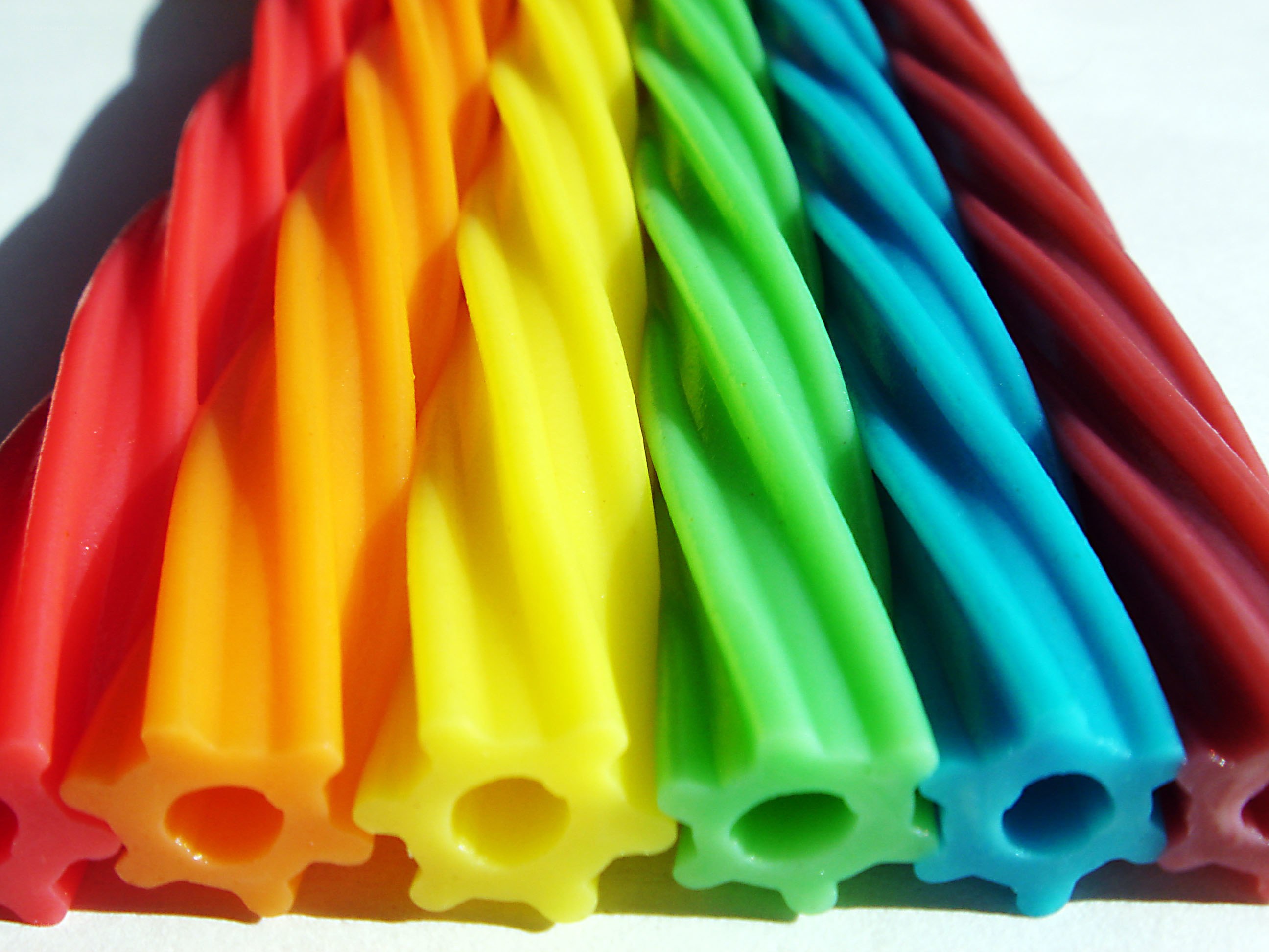 Rainbow twisted candy sticks