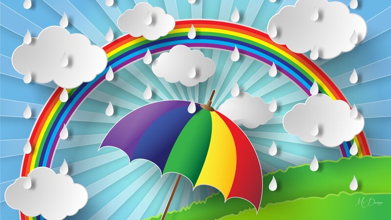 Rainbow Umbrella — Blue