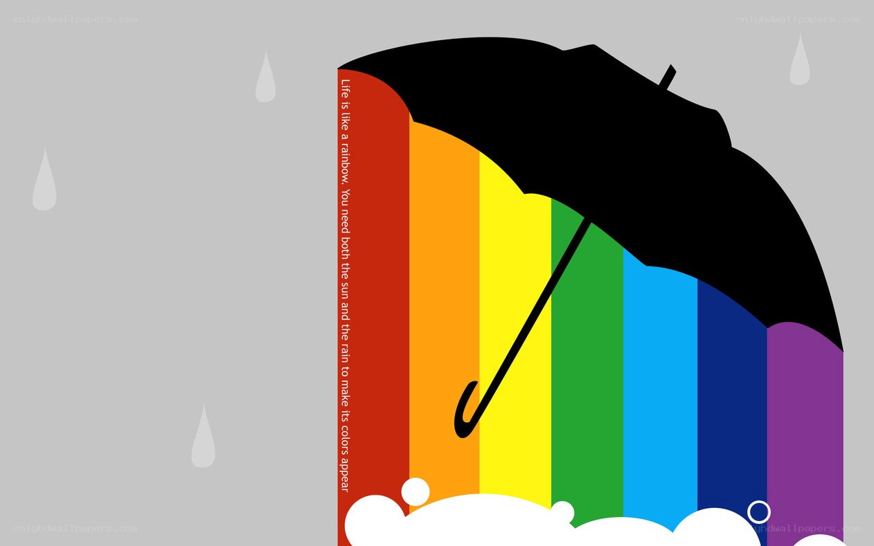 Rainbow under an umbrella