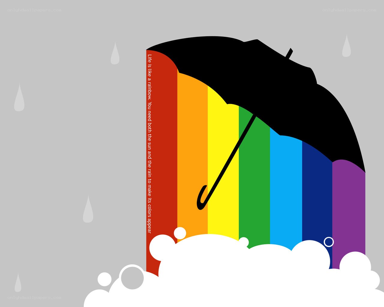 Rainbow under an umbrella