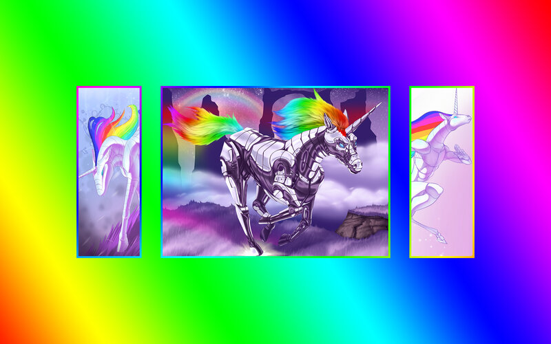 Rainbow unicorn digital art