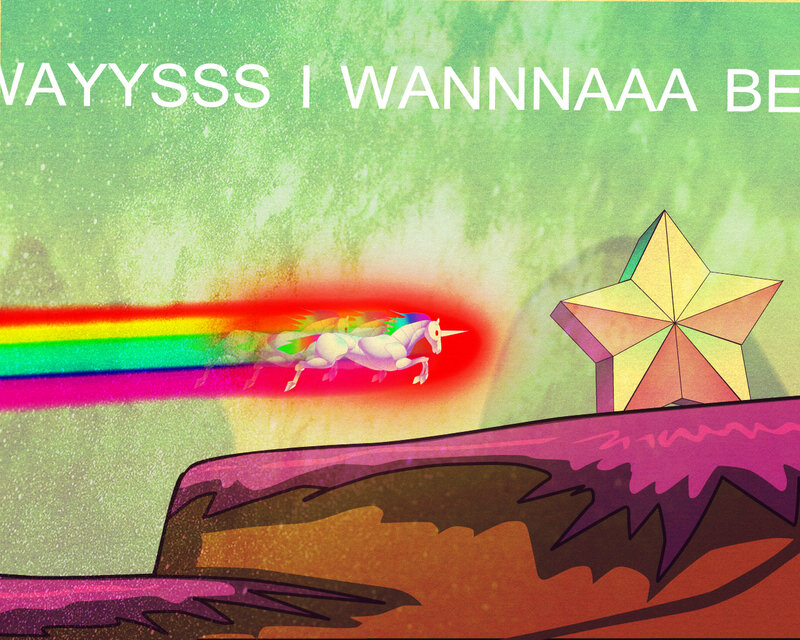 rainbow unicorn galloping