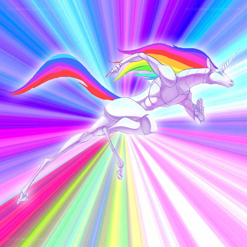 rainbow unicorn in motion