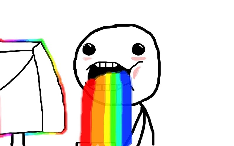 rainbow vomit meme