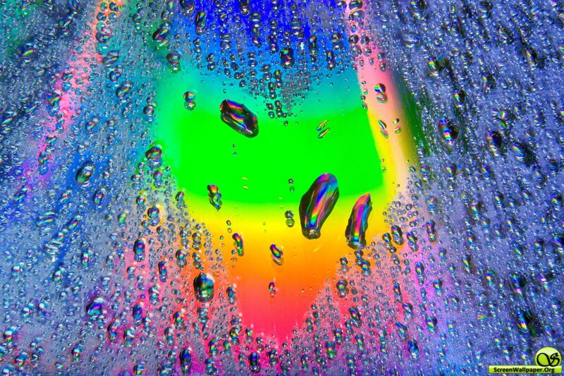rainbow water droplets