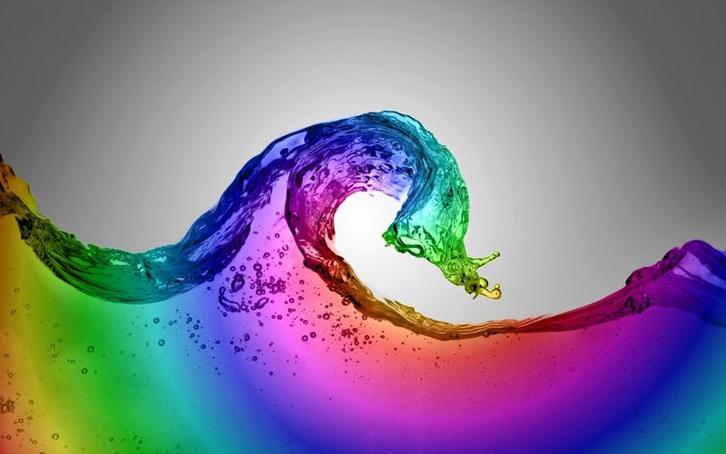 rainbow water wave