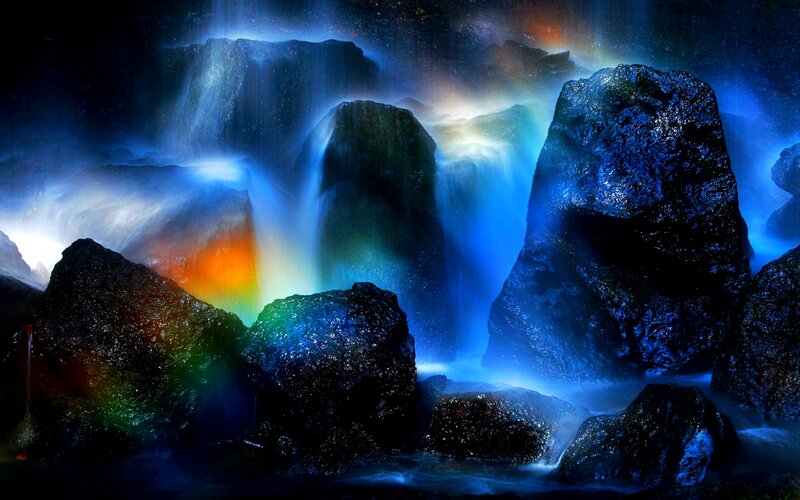 Rainbow Waterfall — Blue