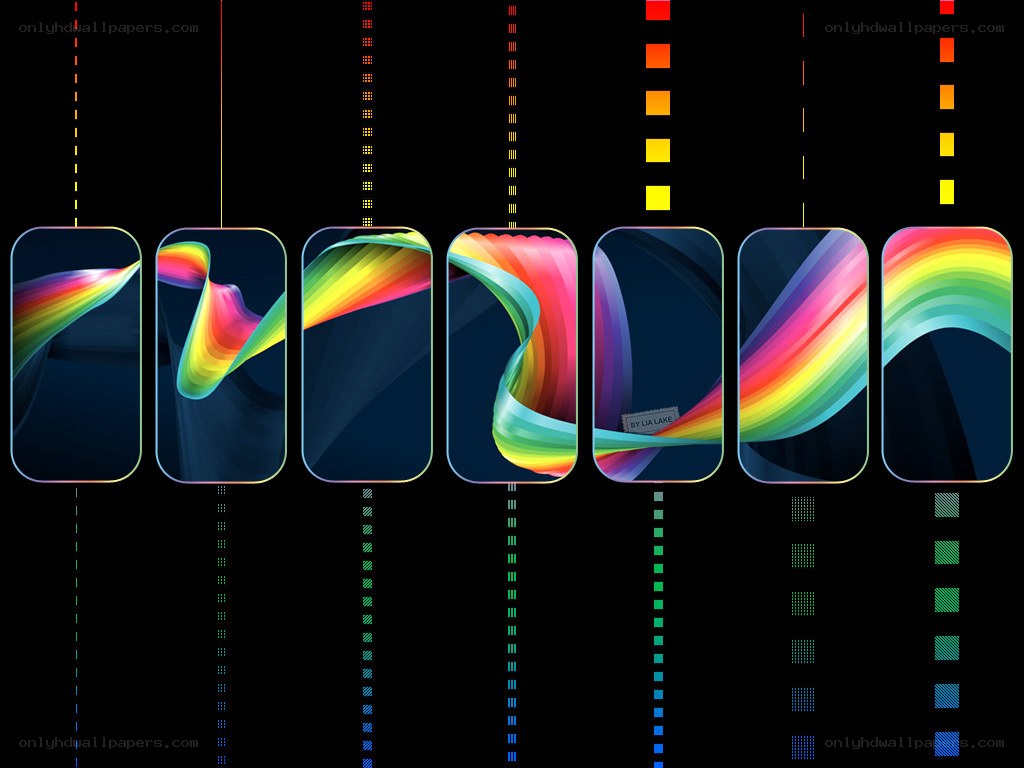 Rainbow wave abstract art
