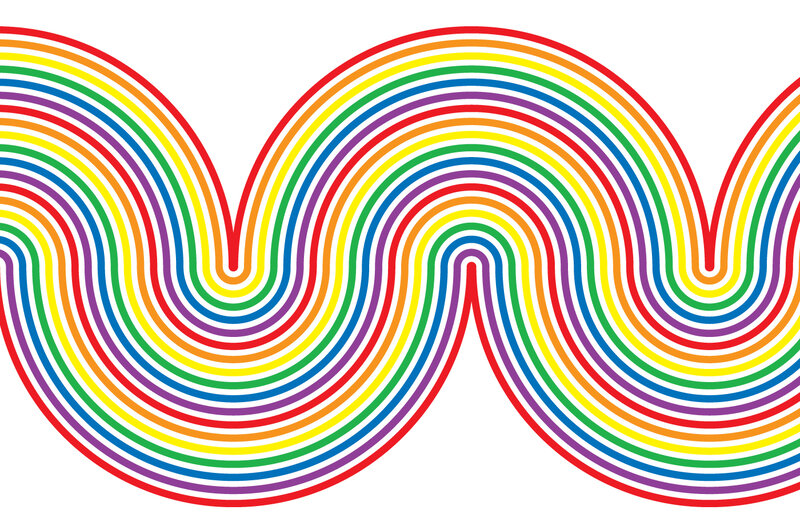 Rainbow Wave Pattern — Red