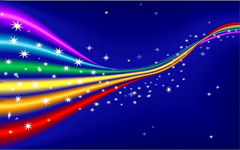 Rainbow waves with stars