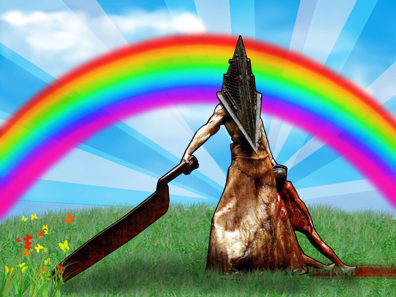 Rainbow with a monster