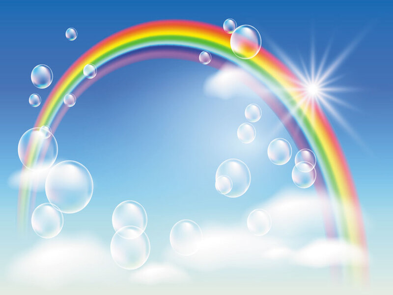 Rainbow with Bubbles
