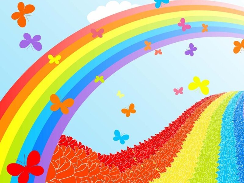 Rainbow with Butterflies
