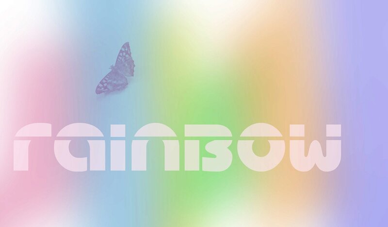 rainbow with butterfly