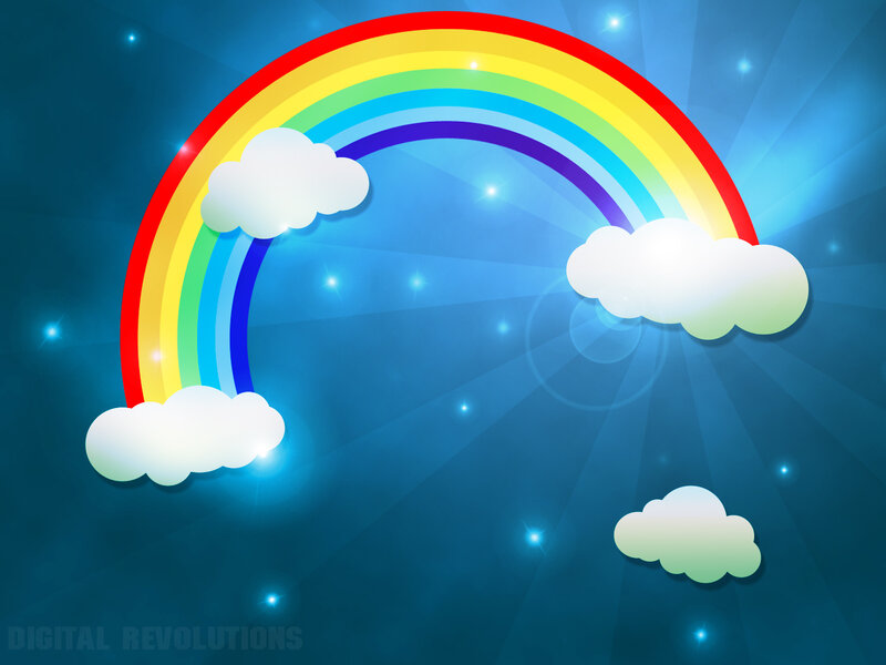 rainbow with clouds