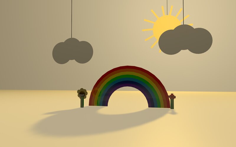 Rainbow with Clouds and Sun
