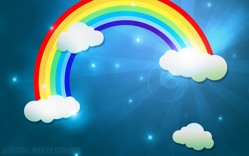 Rainbow with clouds