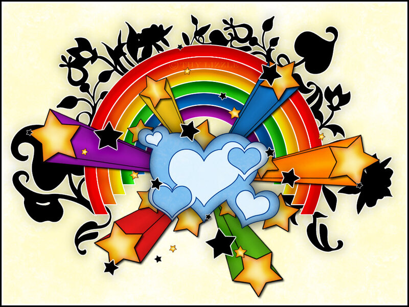 Rainbow with Hearts and Stars