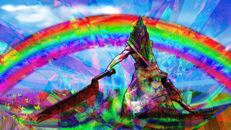 Rainbow with Pyramid Figure