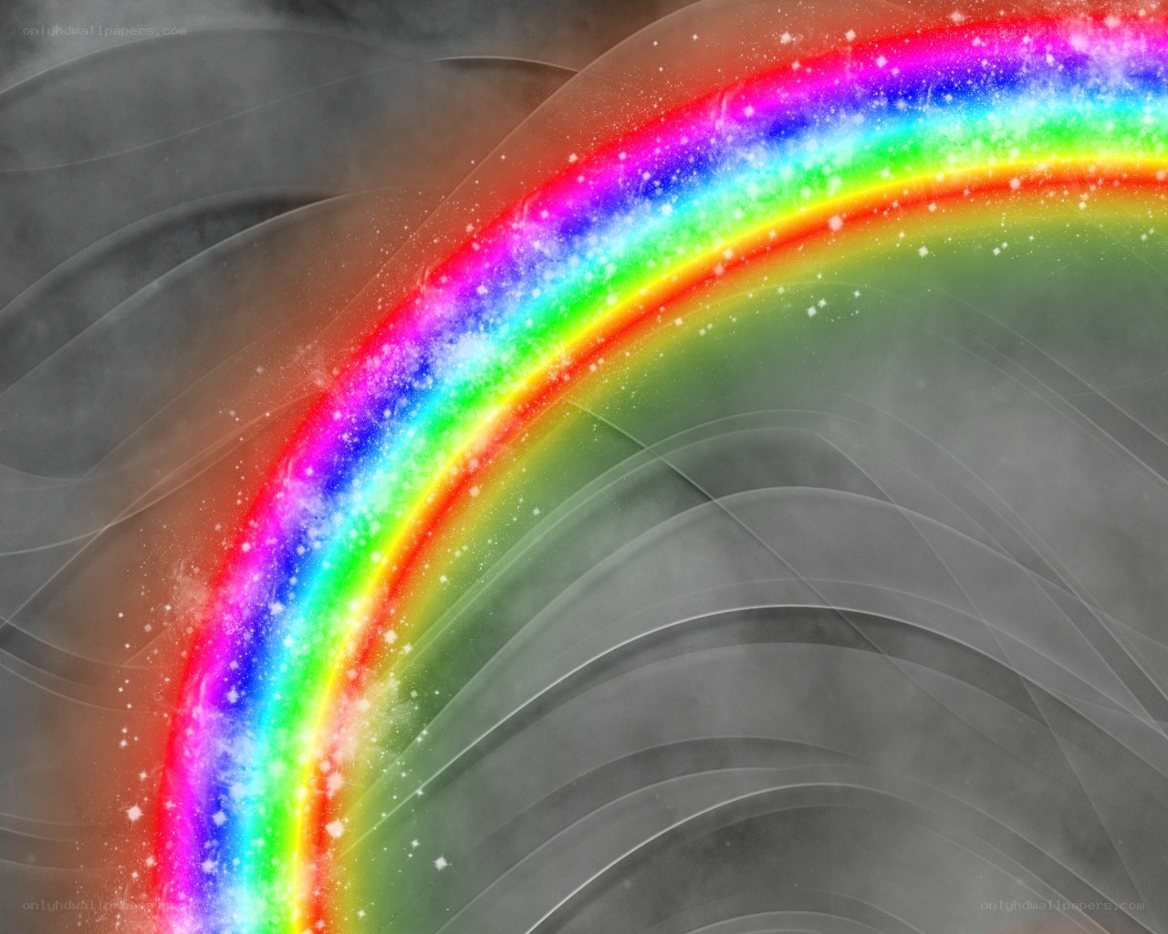 Rainbow with sparkles