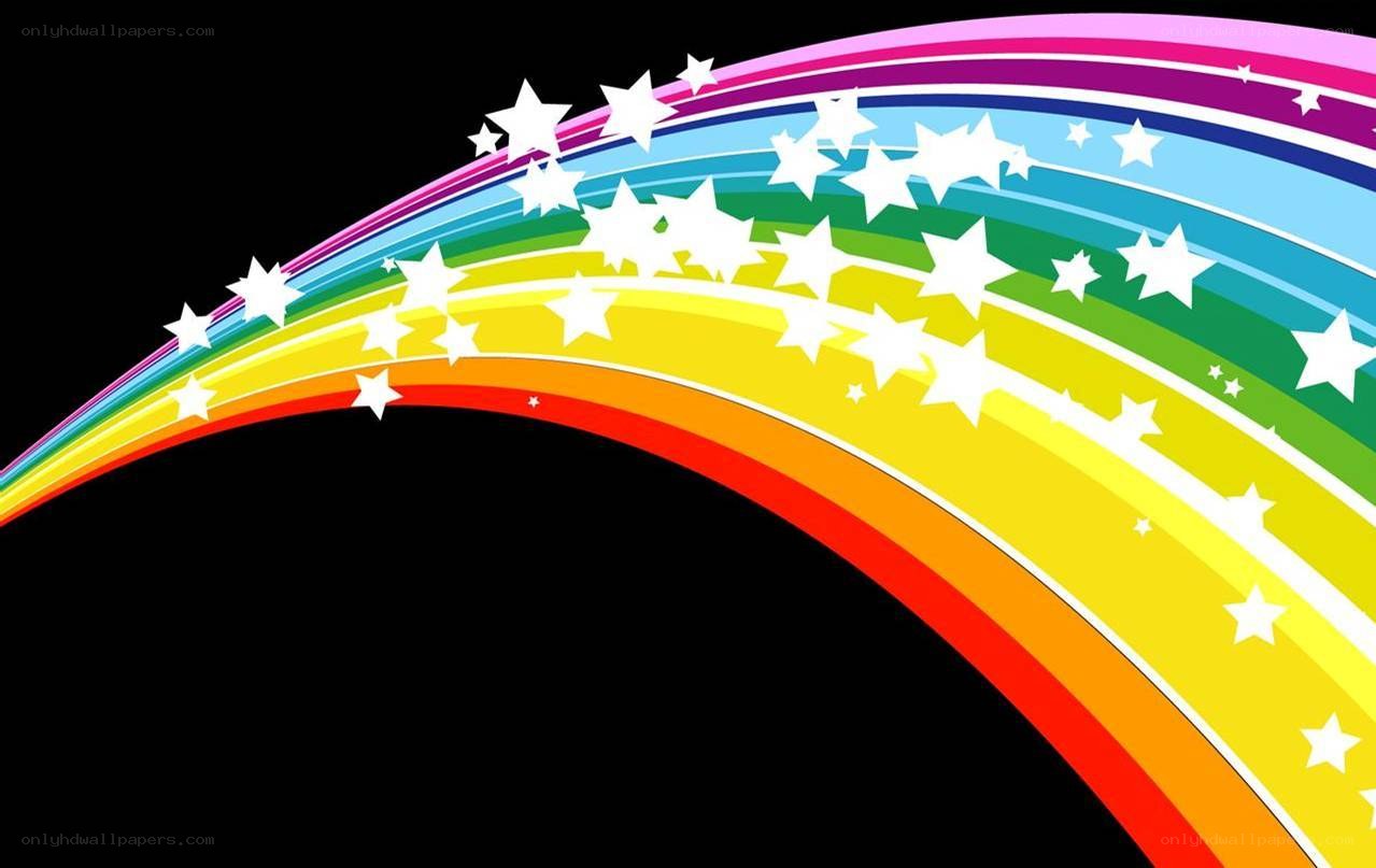 rainbow with stars