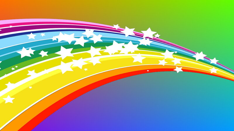 Rainbow with Stars — Green