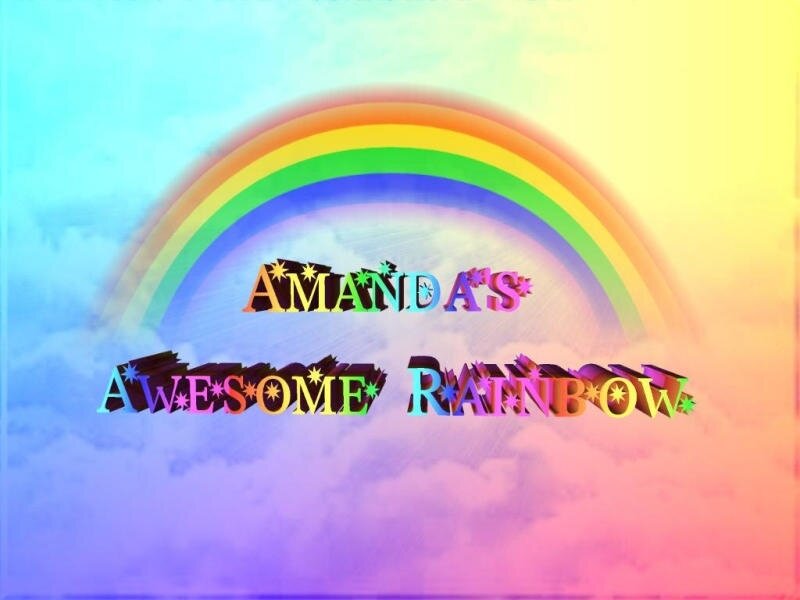 Rainbow with Text — Blue