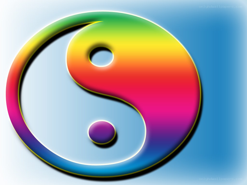 rainbow yin-yang symbol