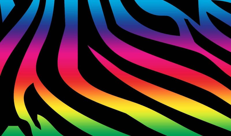 Rainbow Zebra Stripes — Black