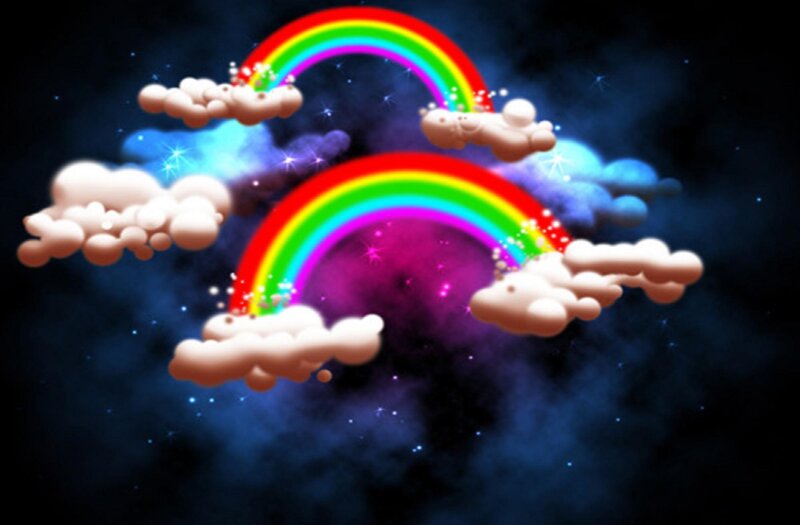 Rainbows and clouds in space