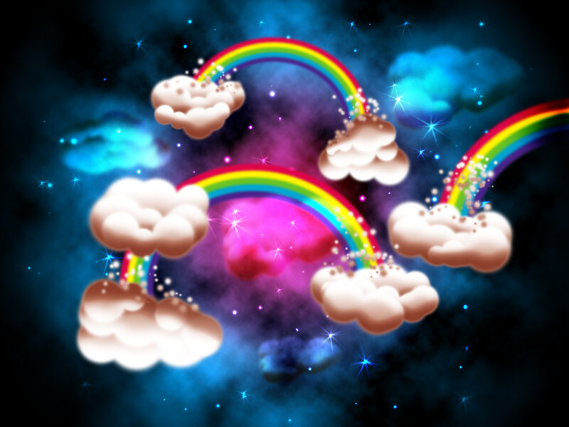Rainbows and clouds in space