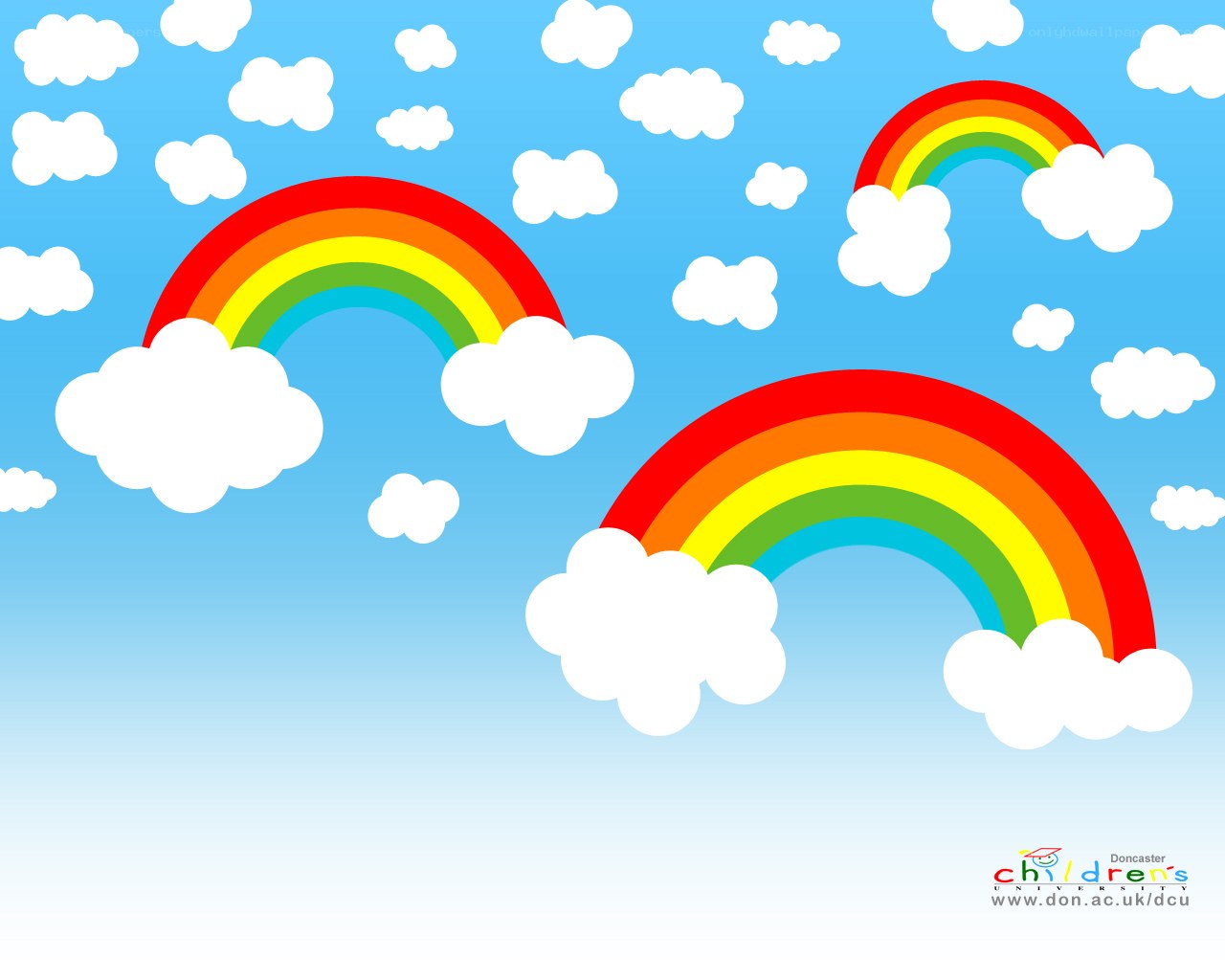 Rainbows and clouds in the sky