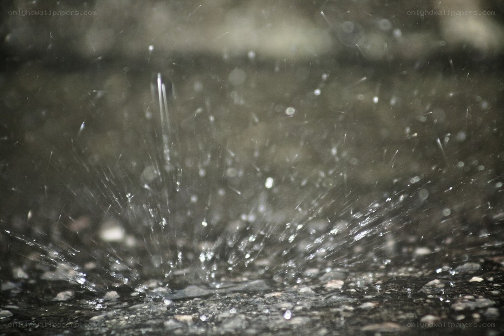 raindrop splashing on pavement
